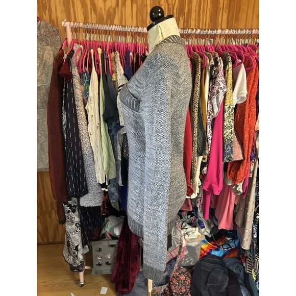 Toad&Co Horny Toad MERINO WOOL Eclair Sweater Gray V- Neck Long sleeve Ribbed M - Picture 5 of 9